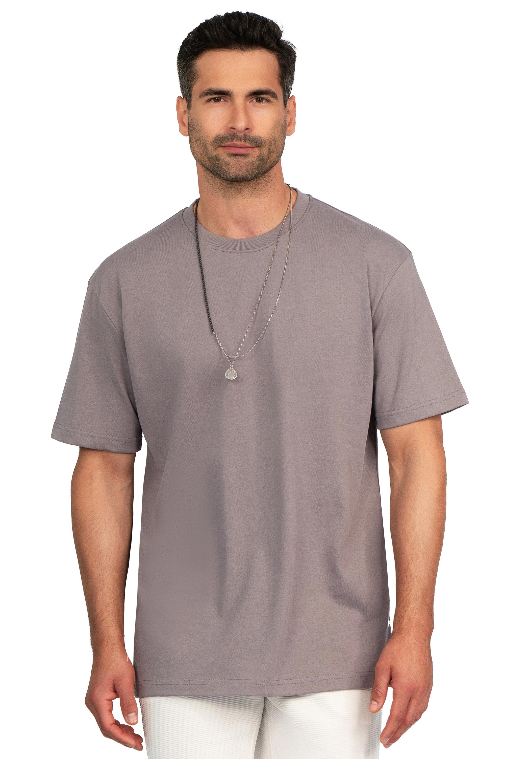 Triocu oversize gri guler rotund