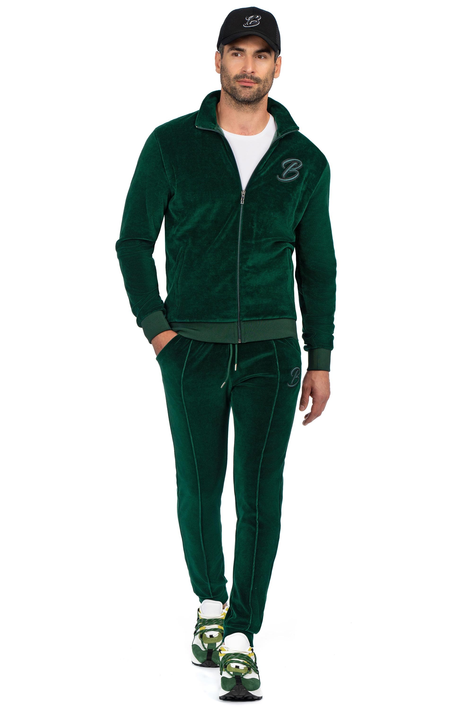 Pantaloni trening slim verzi uni