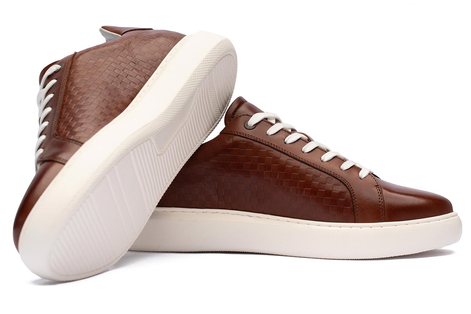 Sneakers maro piele naturala