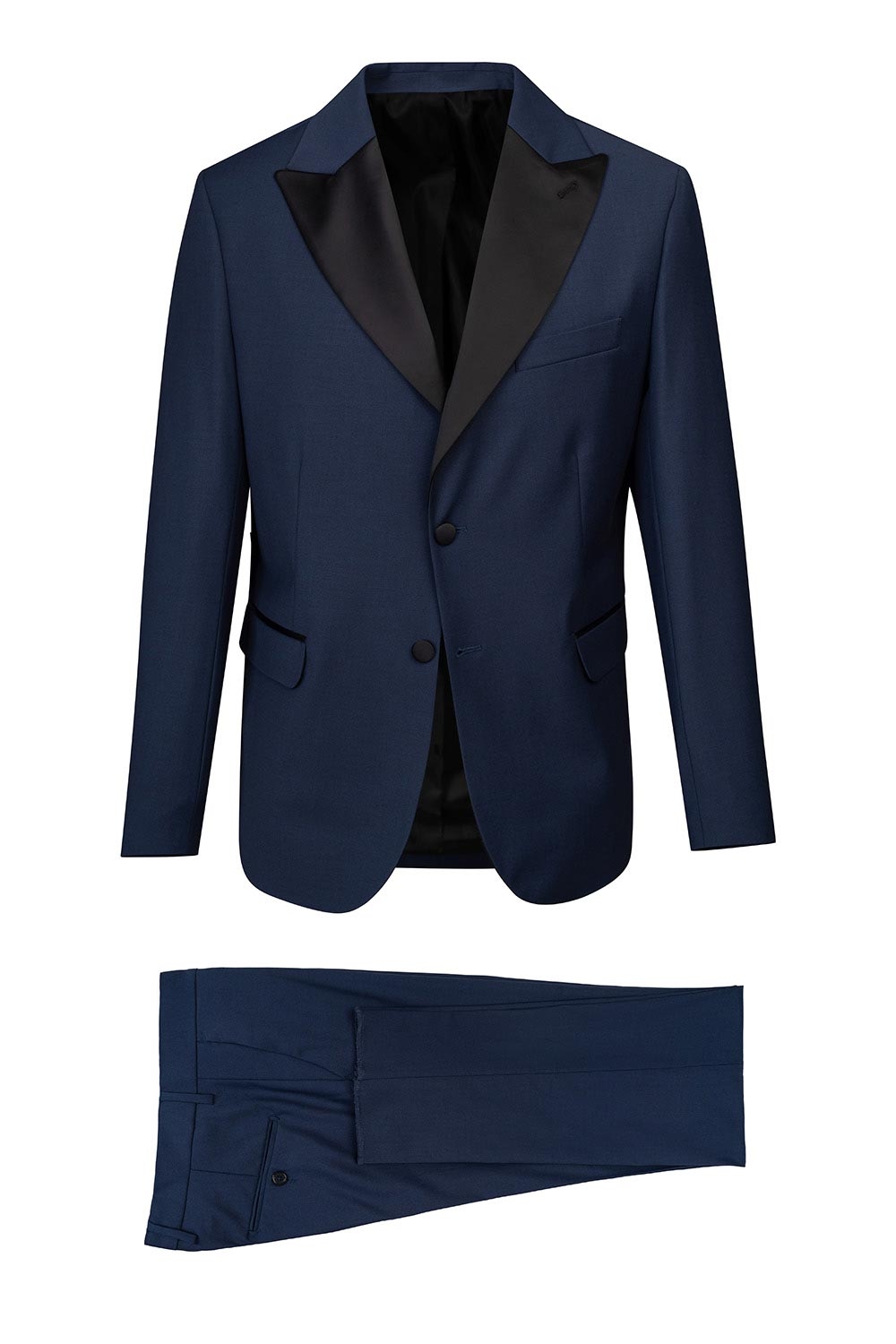 Costum slim albastru uni