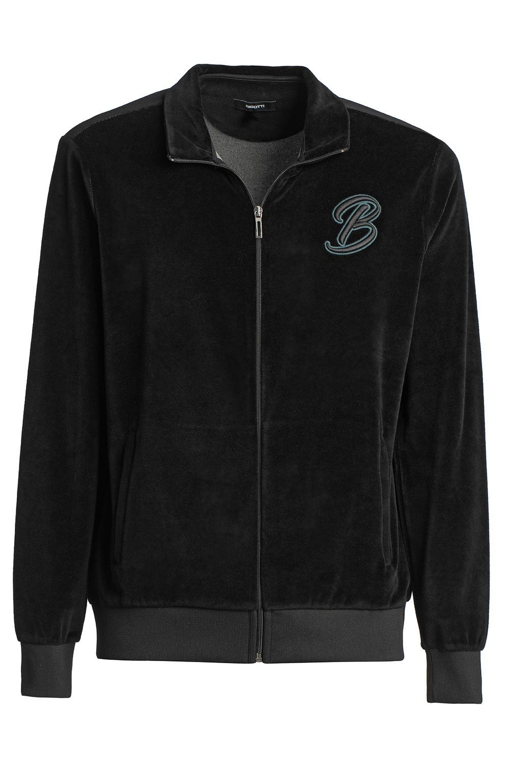 Hanorac slim negru cu fermoar