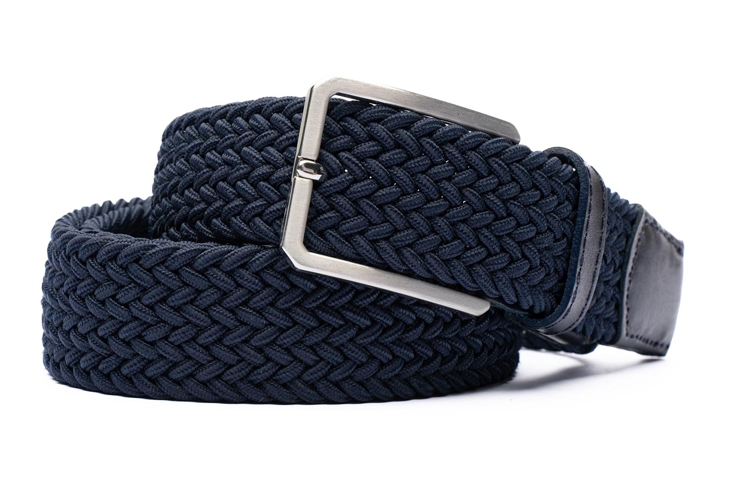 Curea bleumarin textil si piele naturala