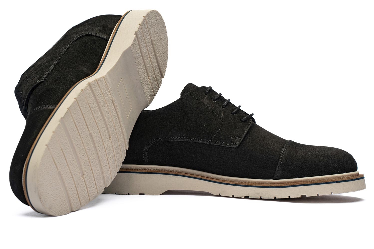 Pantofi negri piele nabuc