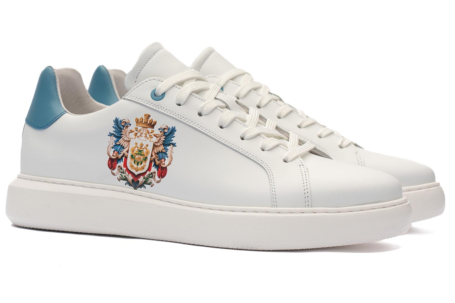 Sneakers albi piele naturala