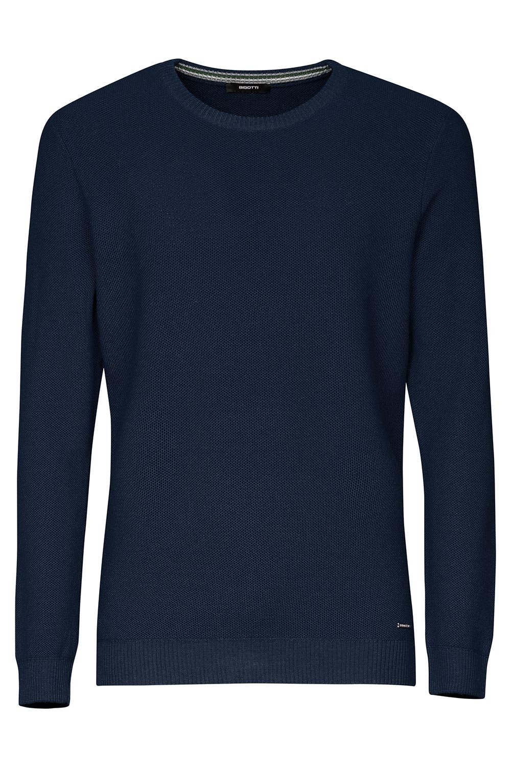 Pulover slim bleumarin guler rotund