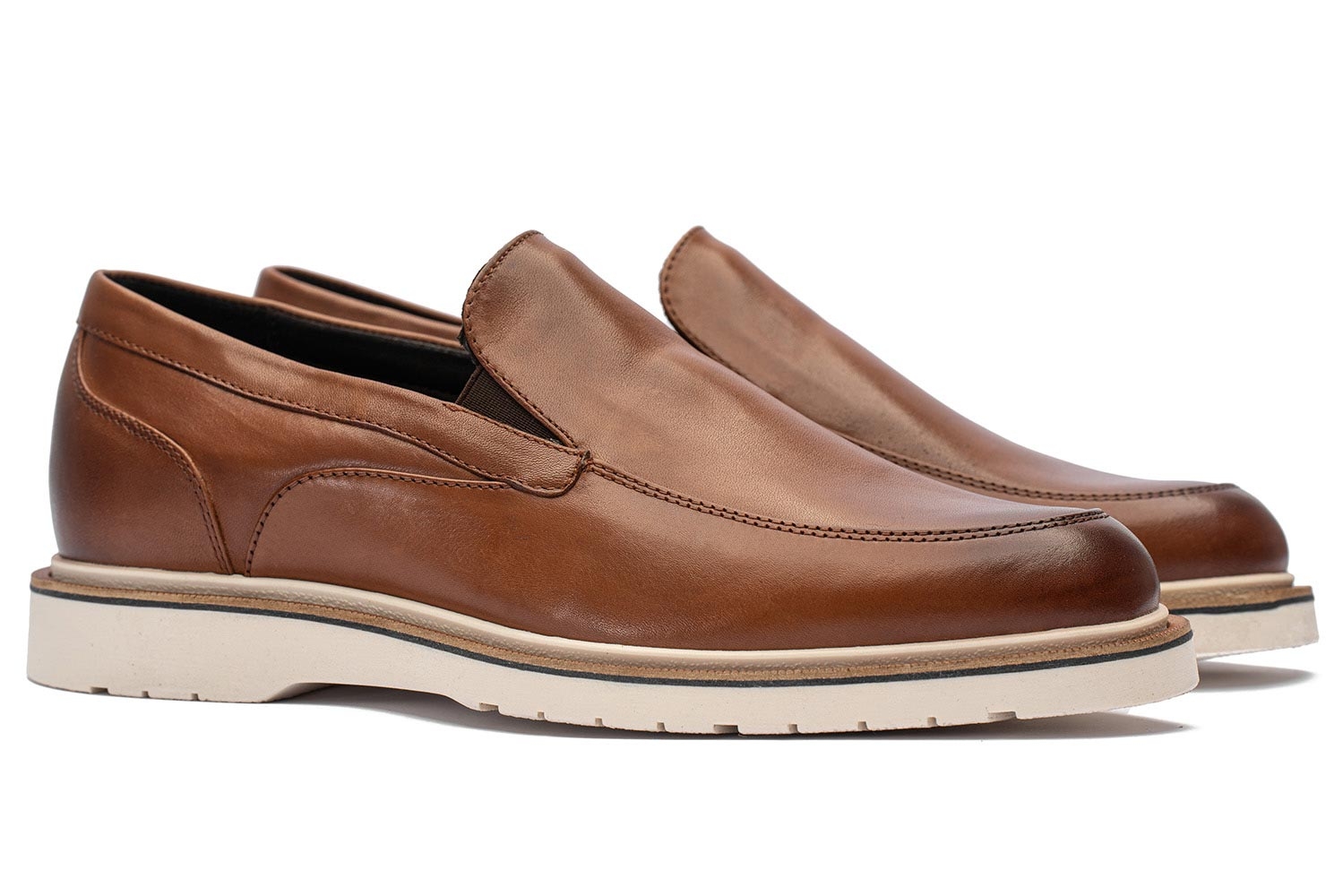 Mocasini maro piele naturala