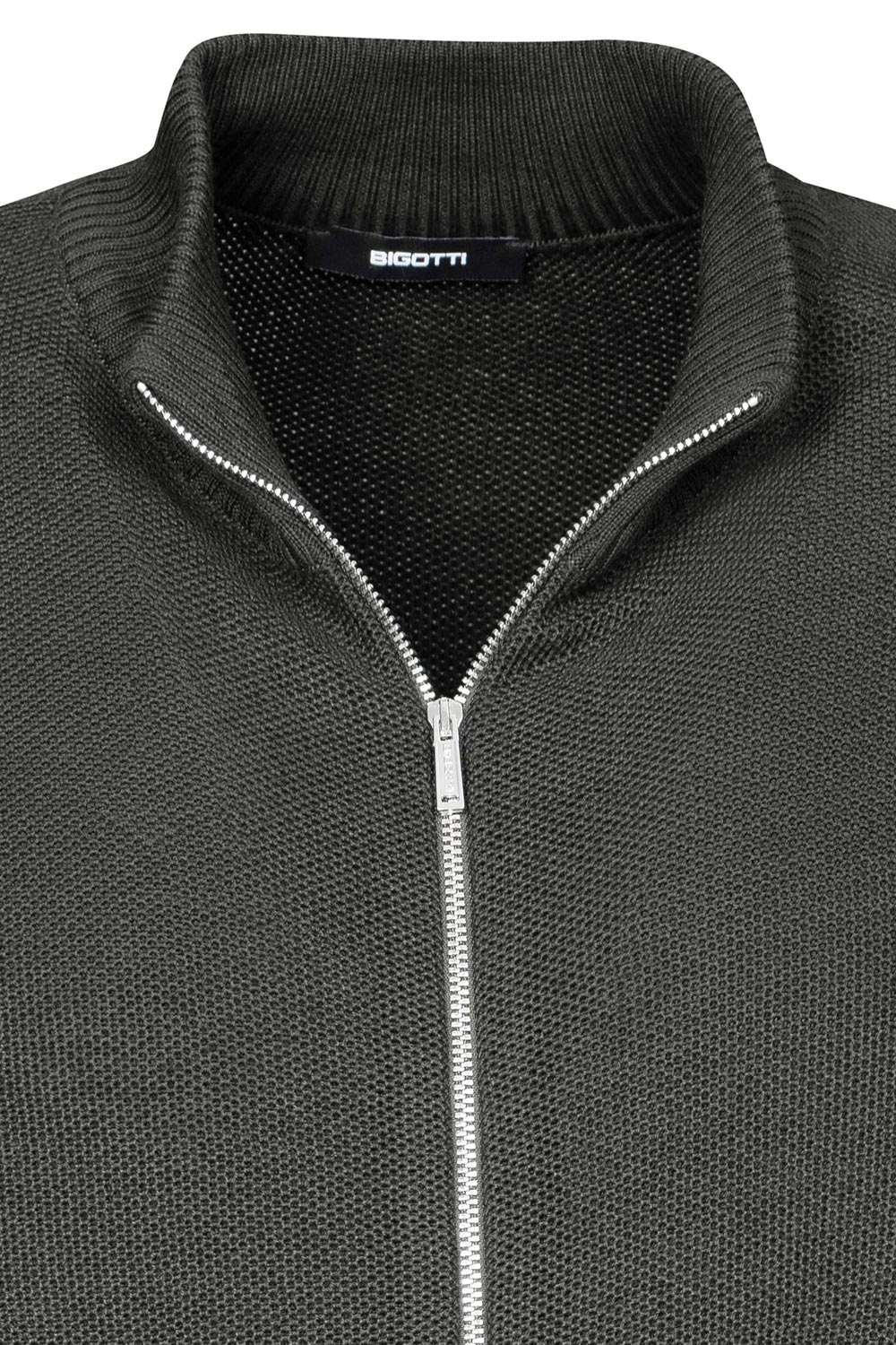 Pulover slim gri cu fermoar