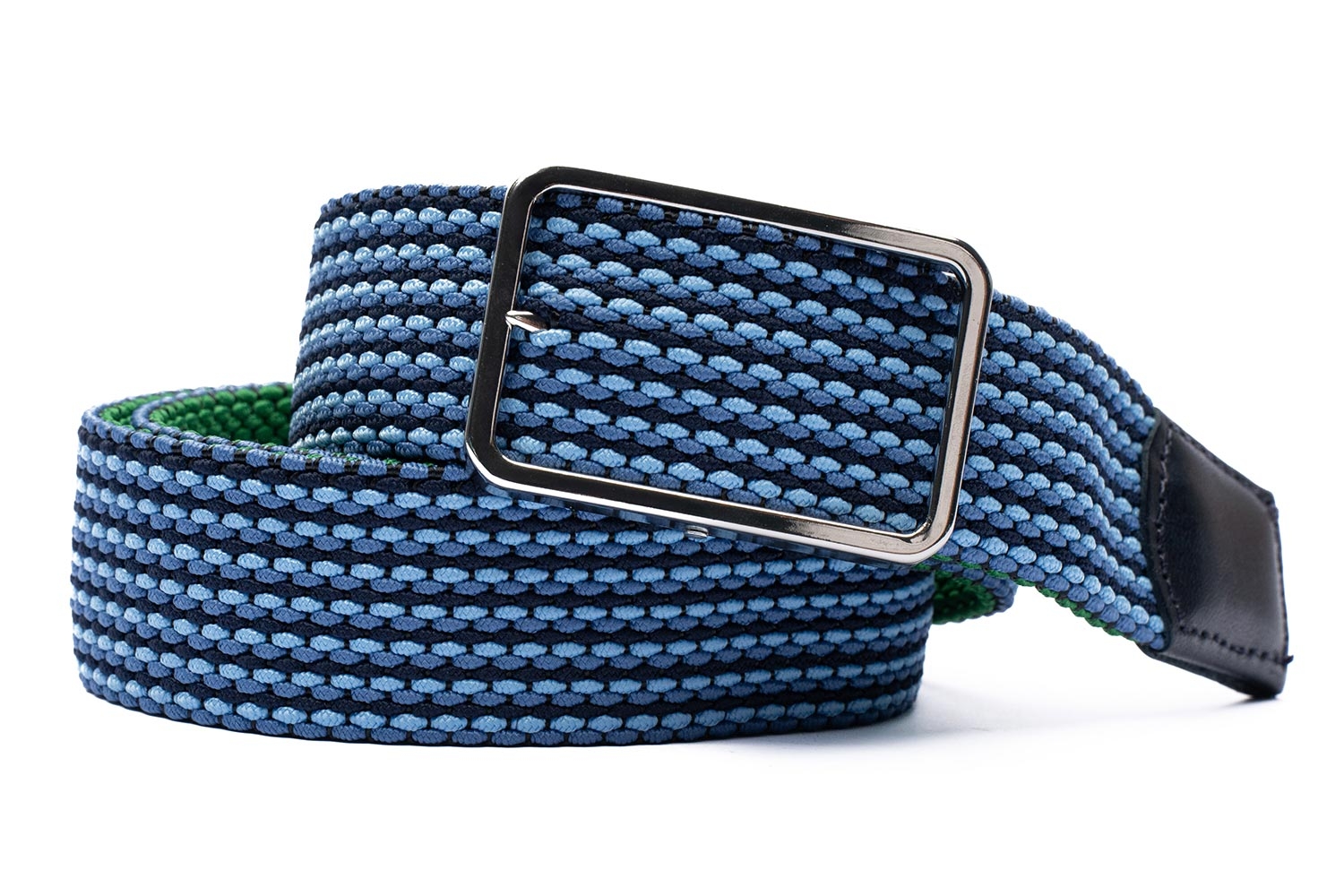 Curea verde textil si piele naturala