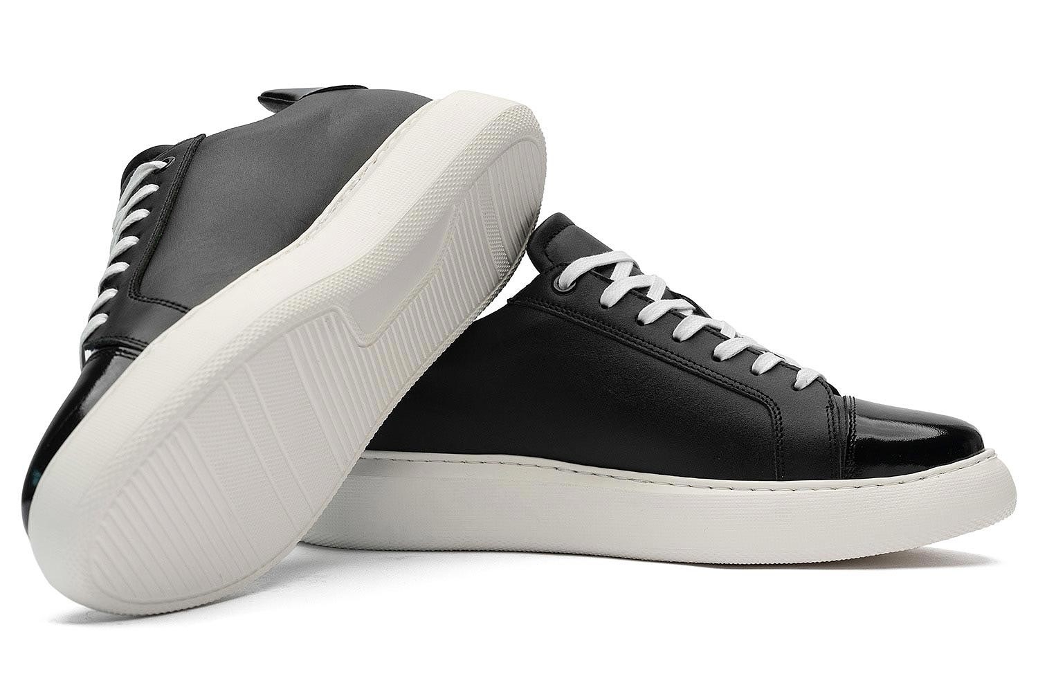 Sneakers negri piele naturala