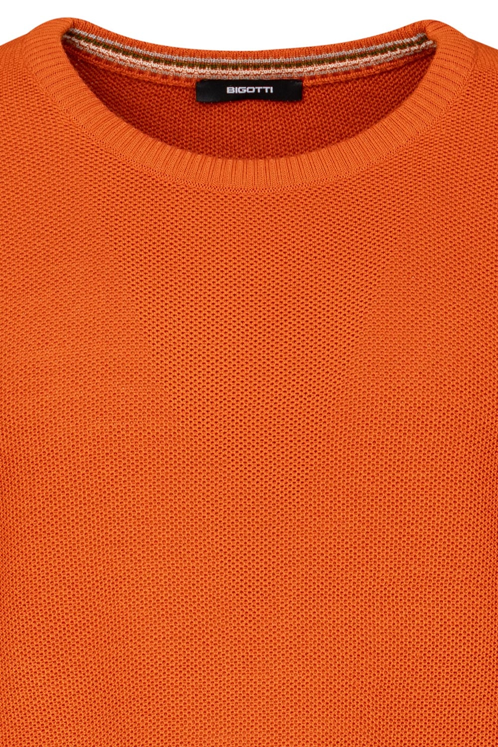 Pulover slim oranj guler rotund