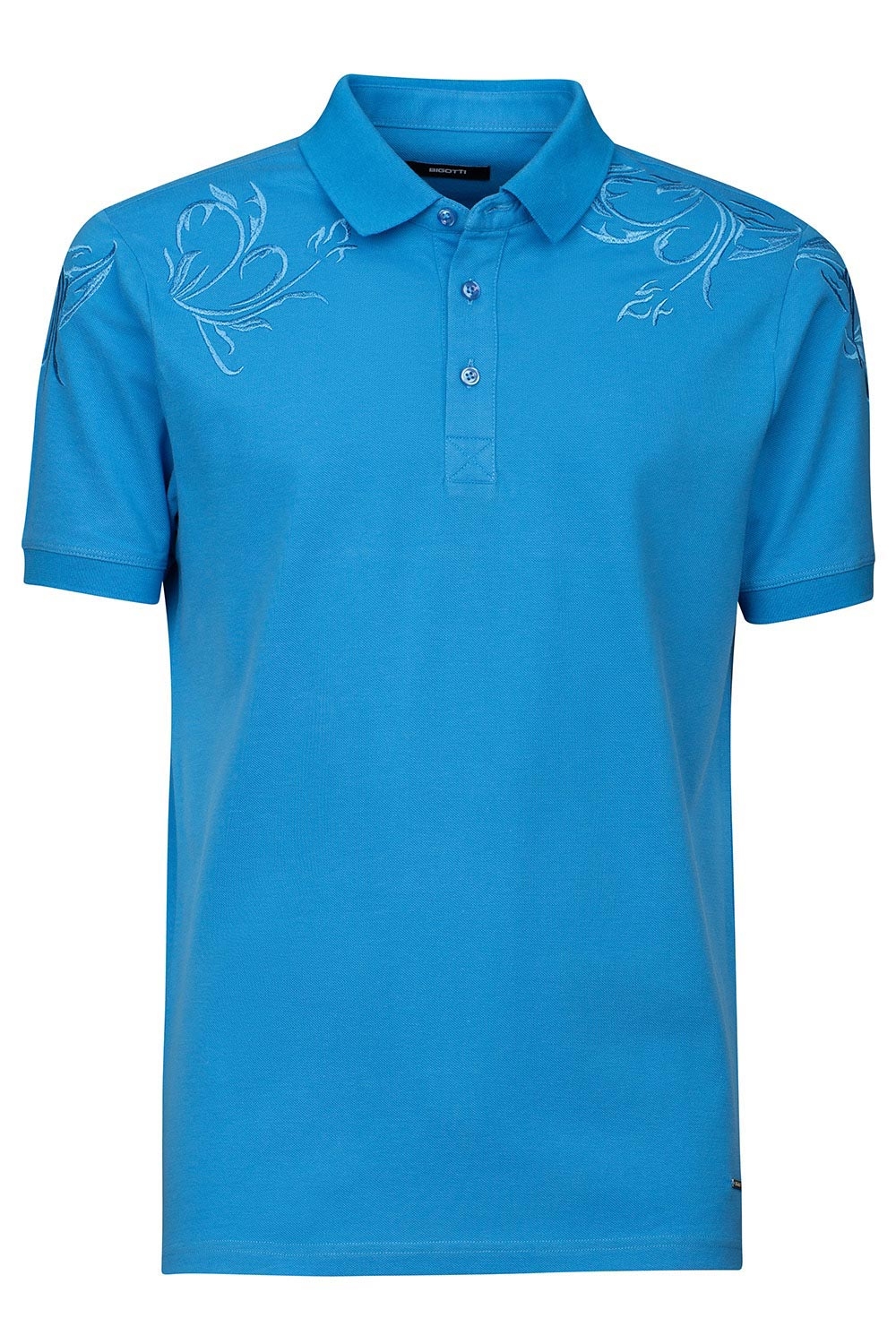 Tricou polo slim albastru uni