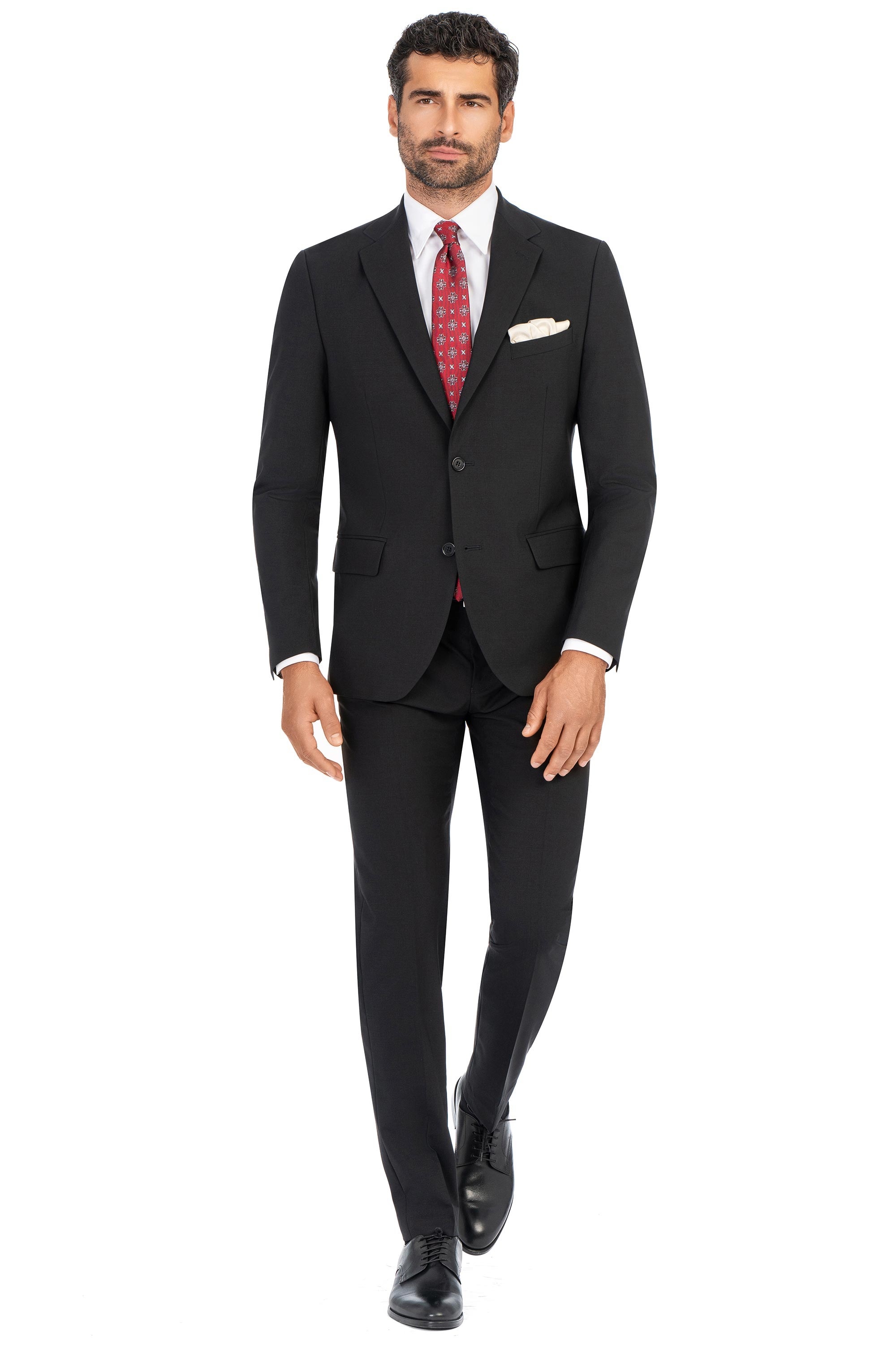 Costum slim conti negru uni