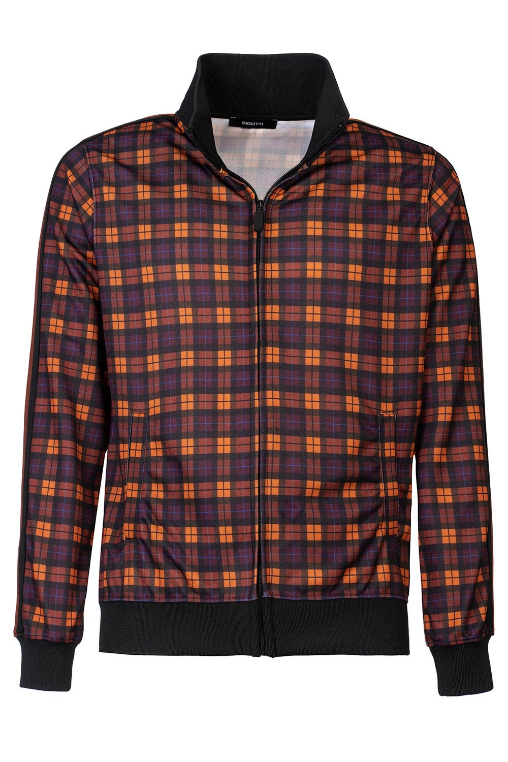 Hanorac slim maro print geometric