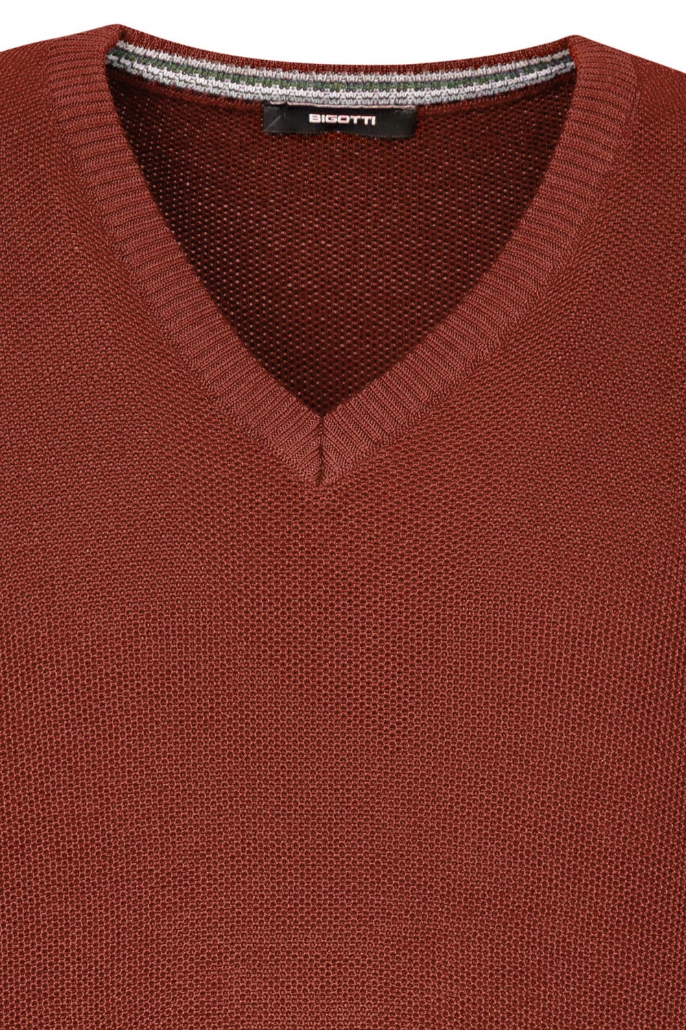 Pulover slim maro guler in v