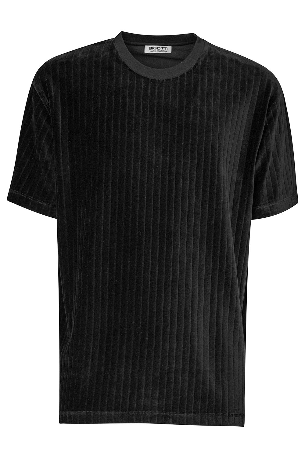 Tricou oversize negru guler rotund