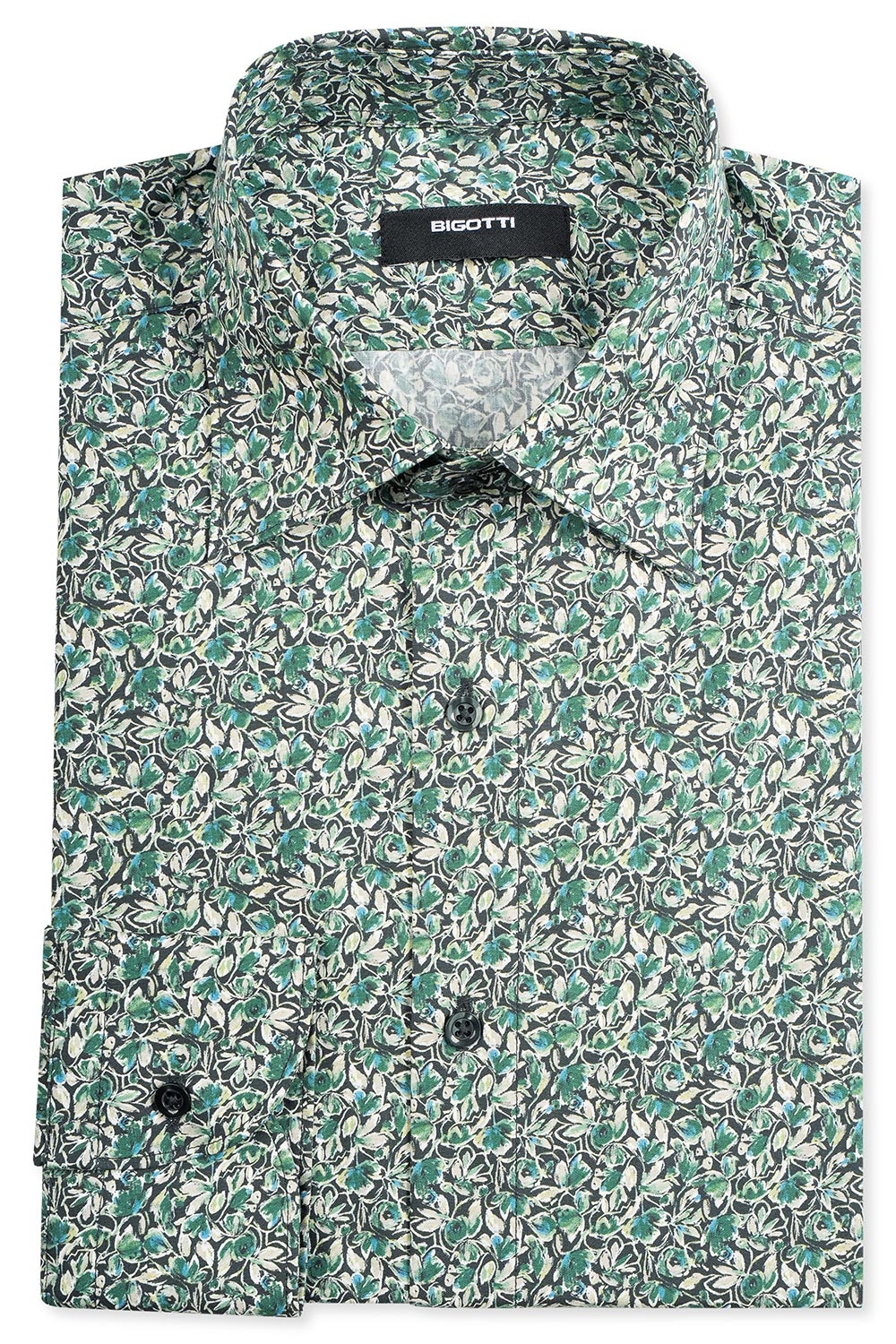 Camasa shaped verde print floral