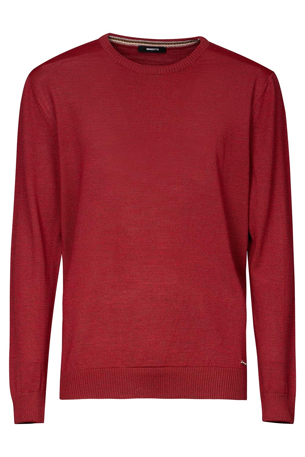 Pulover regular rosu guler rotund