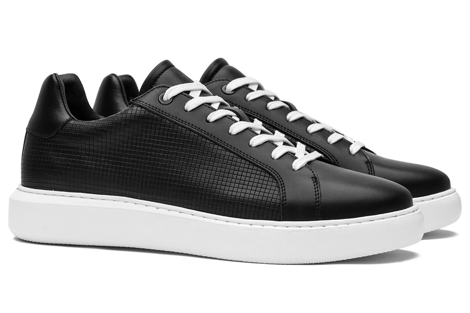 Sneakers negri piele naturala