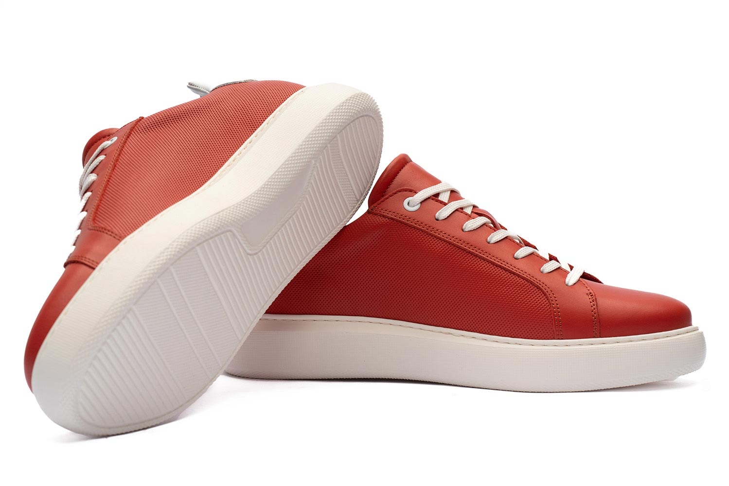 Sneakers orange piele naturala