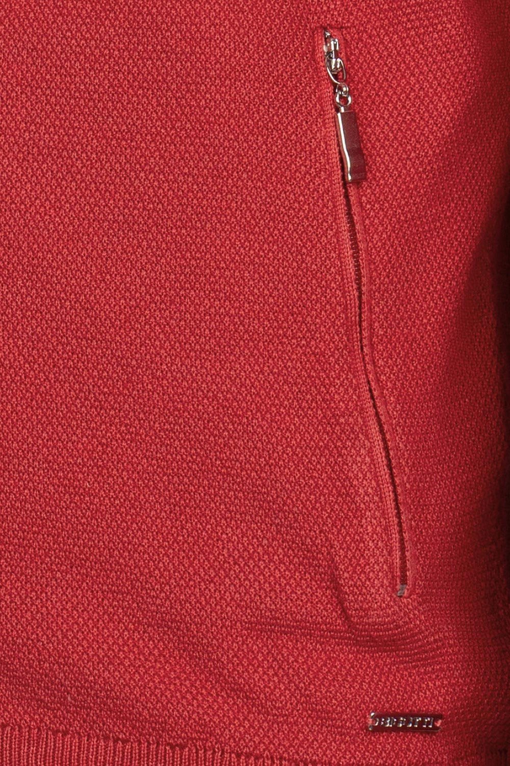 Pulover regular grena cu fermoar