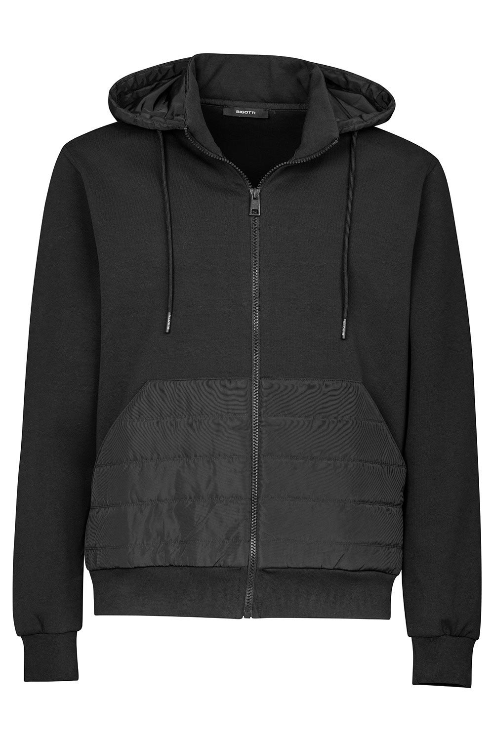 Hanorac slim negru cu gluga