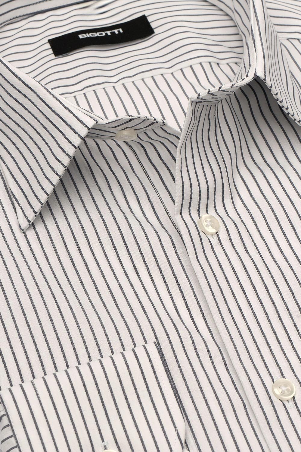 Camasa shaped alba cu dungi