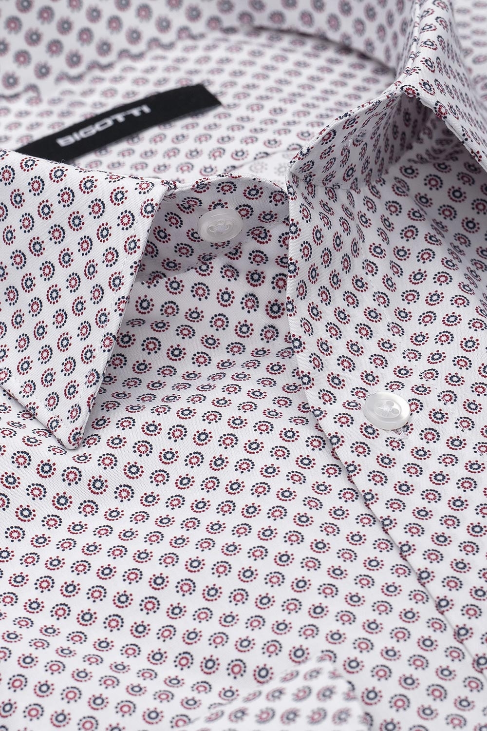 Camasa slim alba print geometric