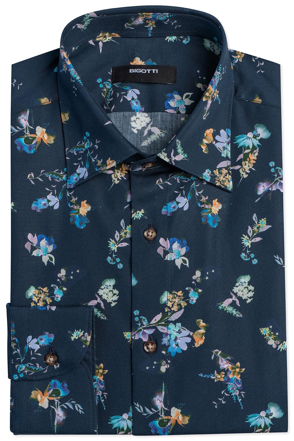 Camasa shaped bleumarin print floral