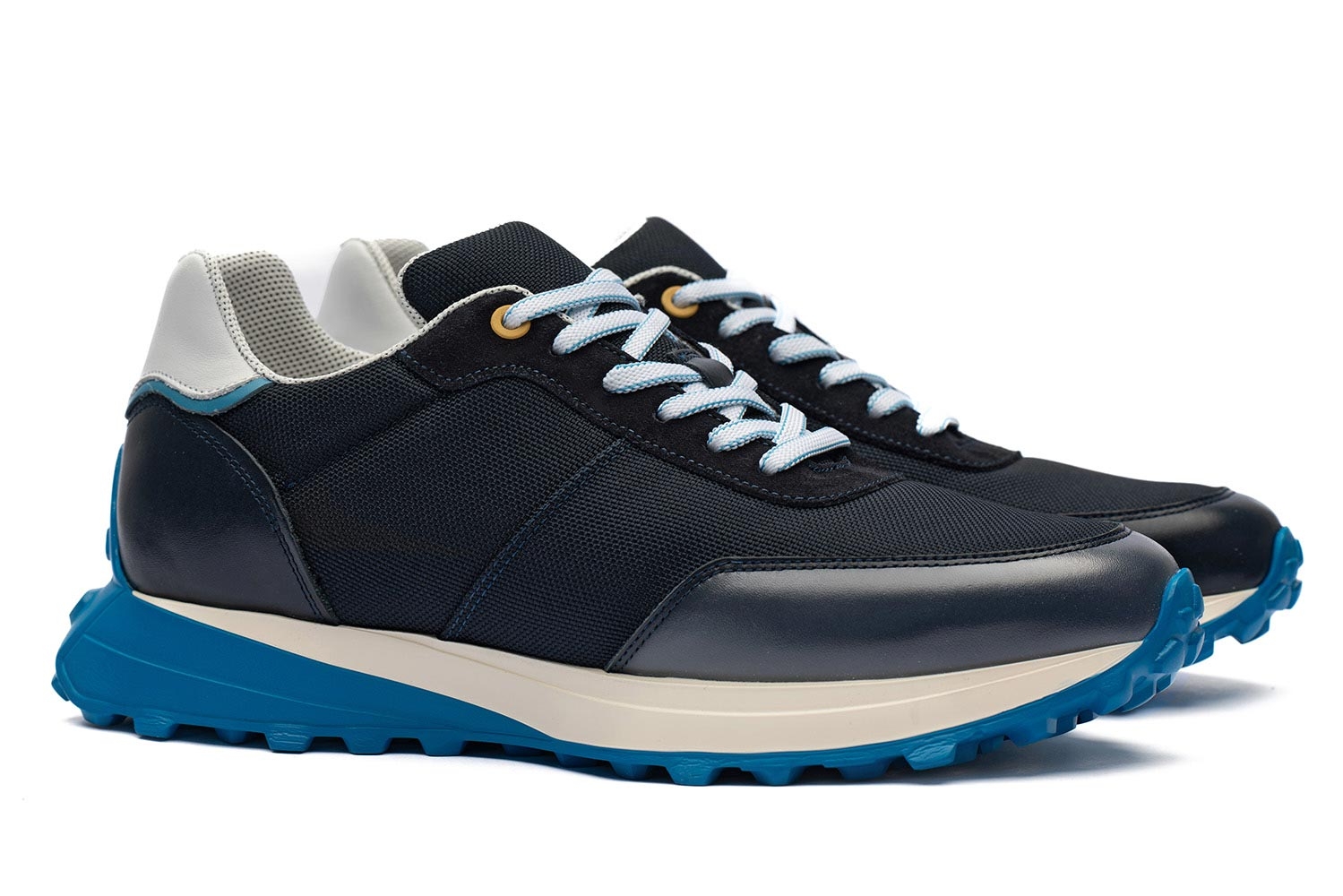Sneakers bleumarin piele naturala si textil