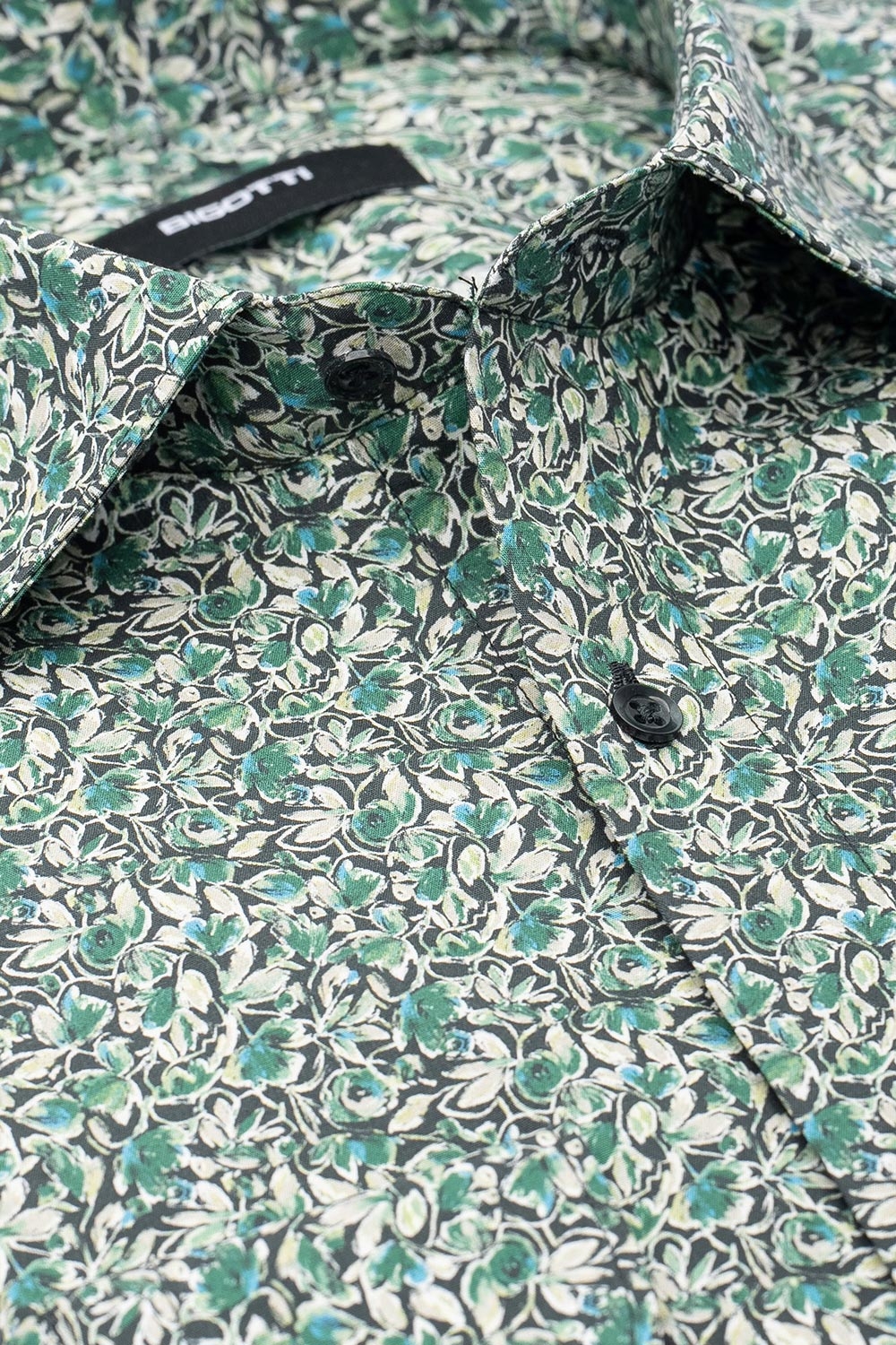 Camasa shaped verde print floral