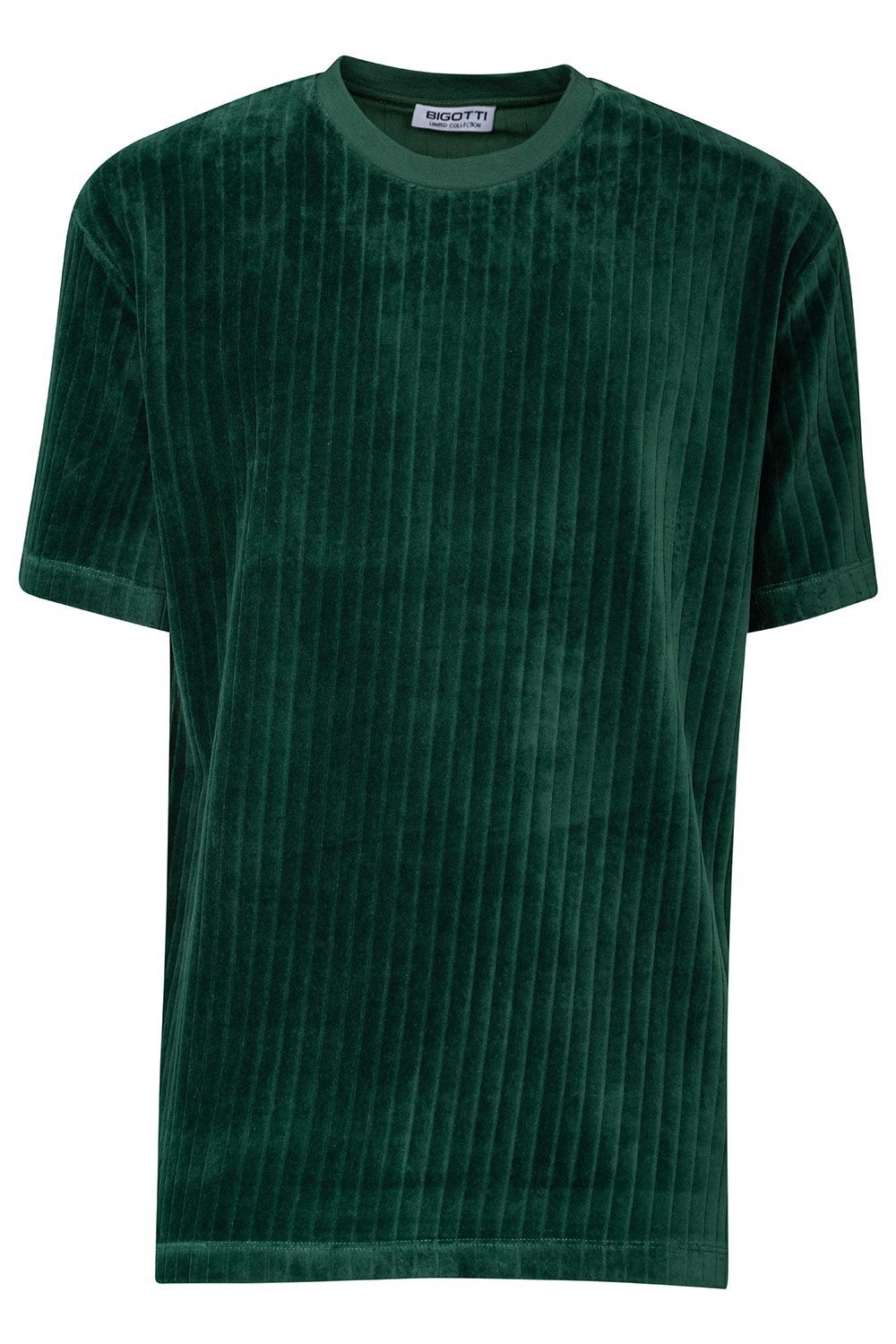 Tricou oversize verde guler rotund