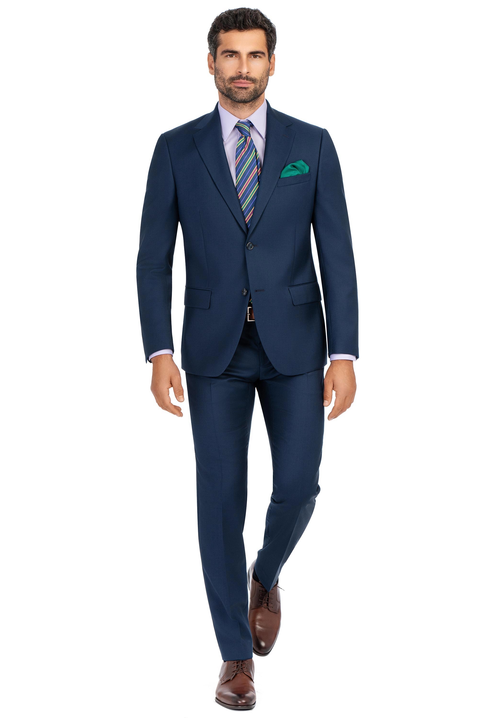 Costum slim conti albastru uni