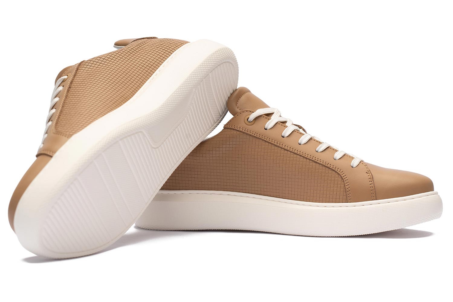 Sneakers bej piele naturala