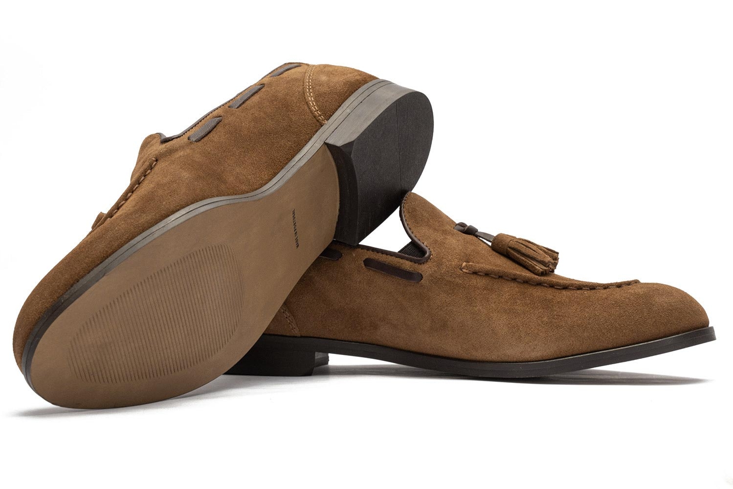 Mocasini oranj piele intoarsa