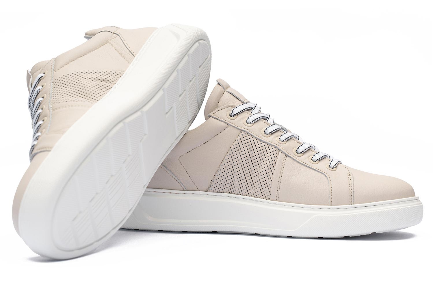 Sneakers bej piele naturala