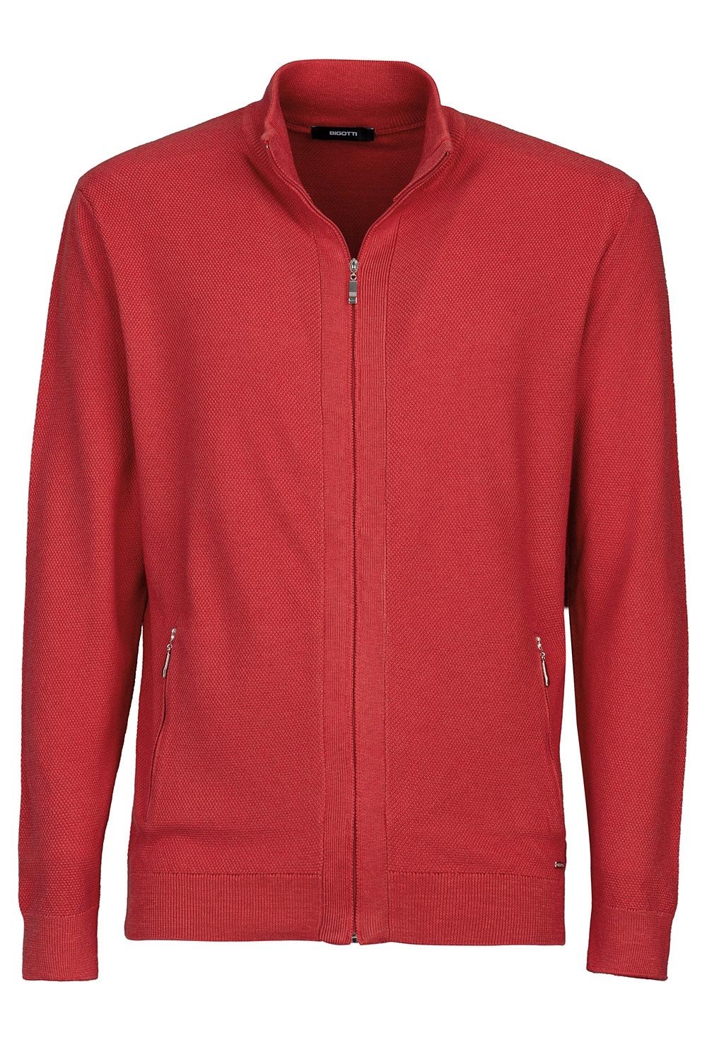 Pulover regular grena cu fermoar