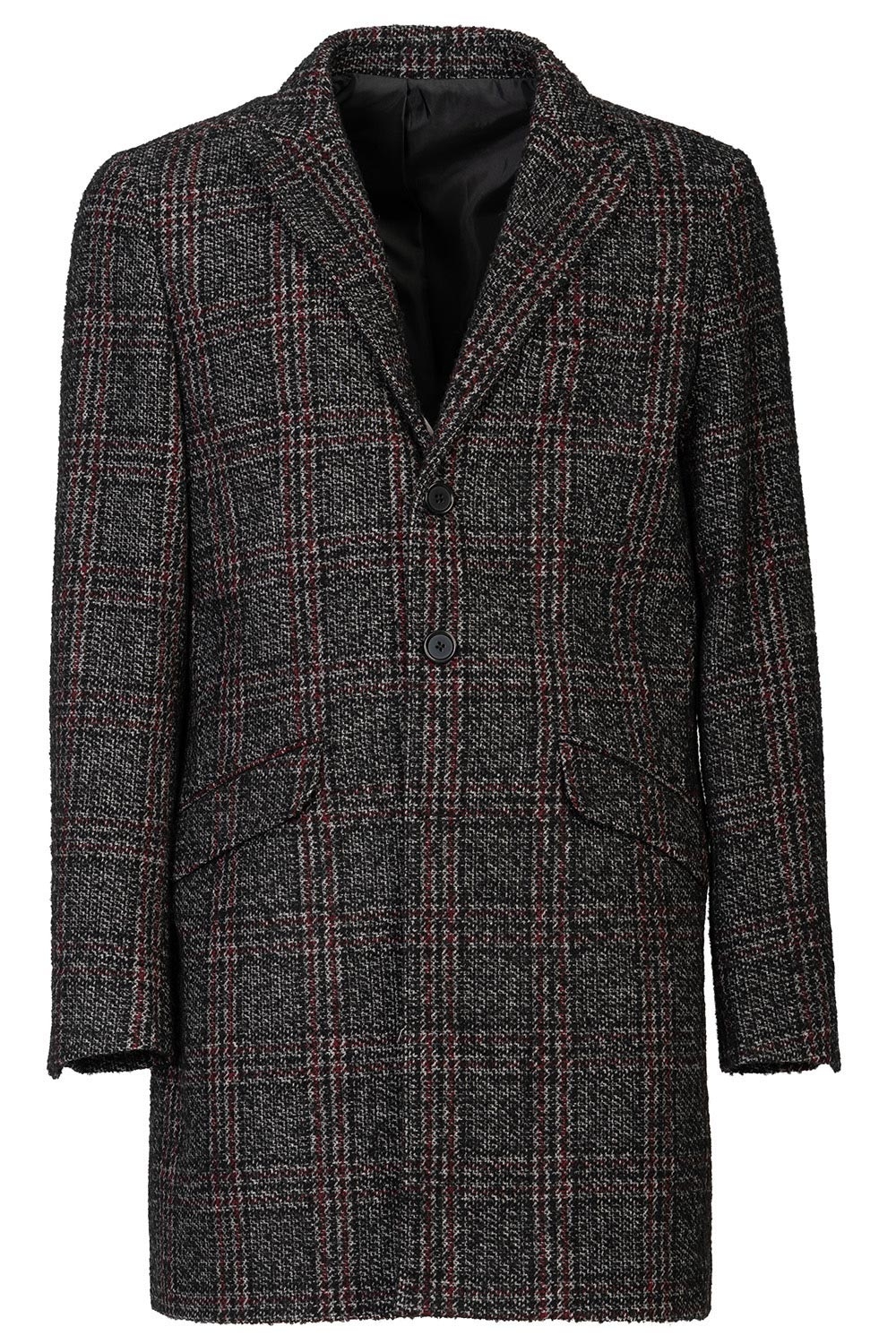 Palton negru in carouri