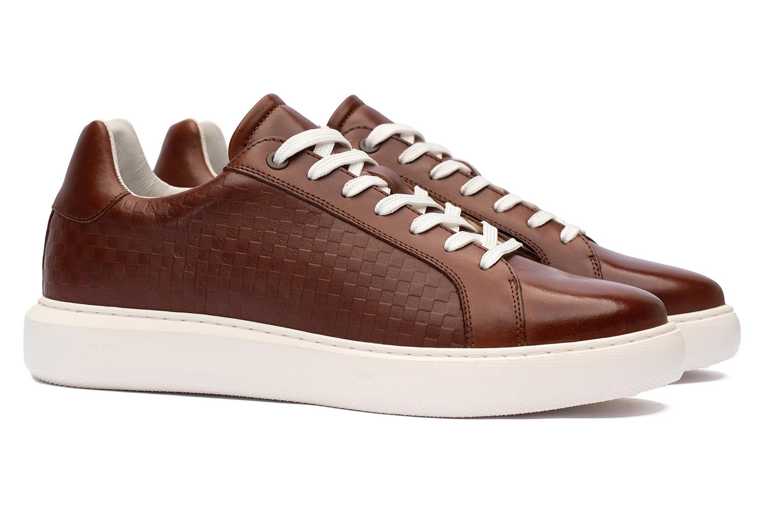 Sneakers maro piele naturala