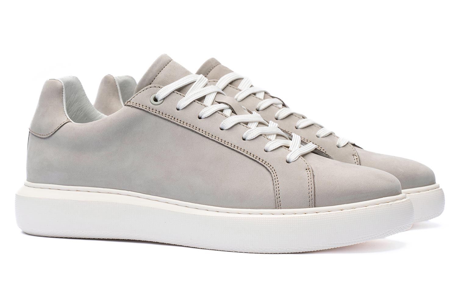 Sneakers gri piele naturala