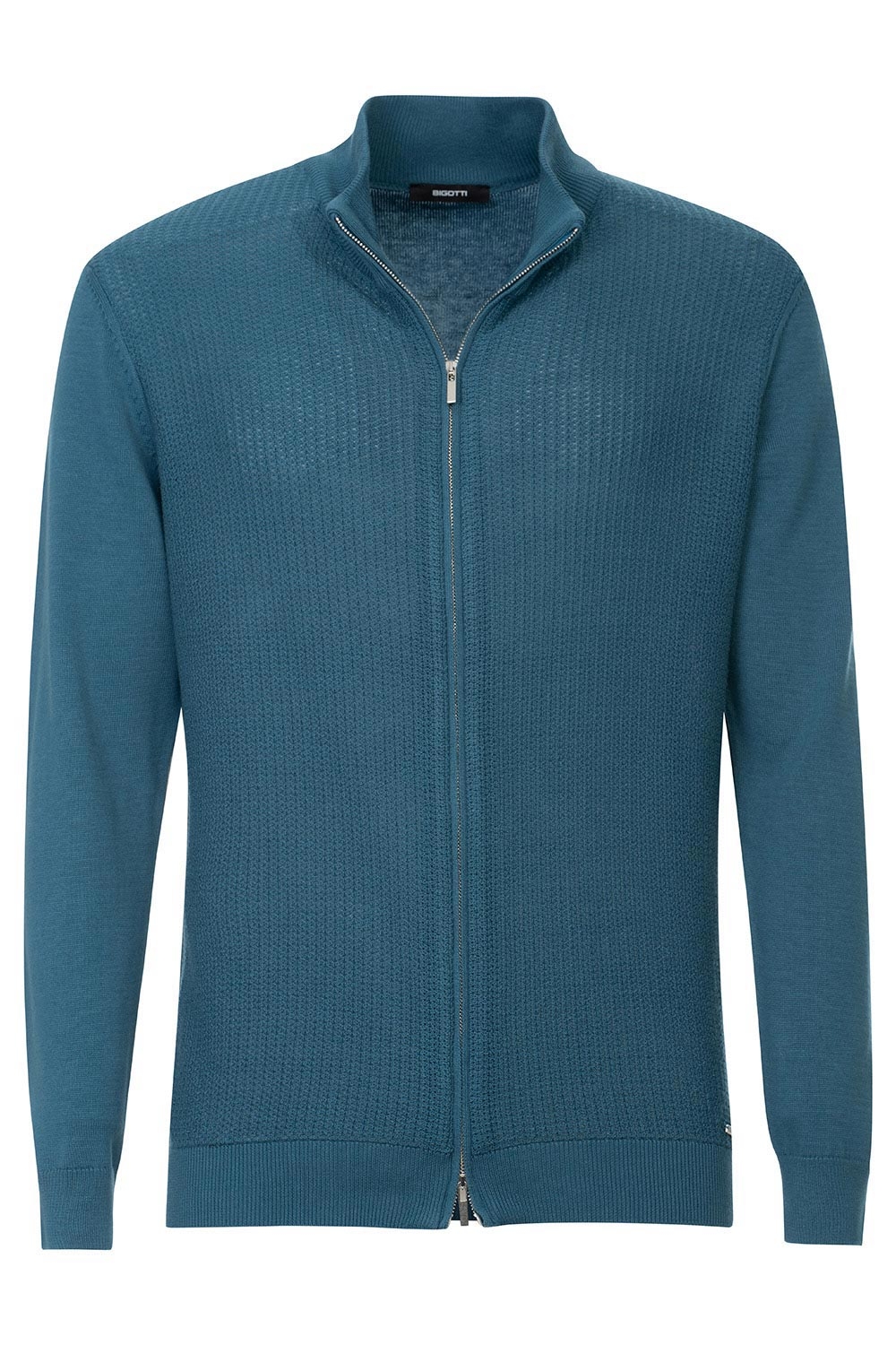 Pulover regular albastru cu fermoar