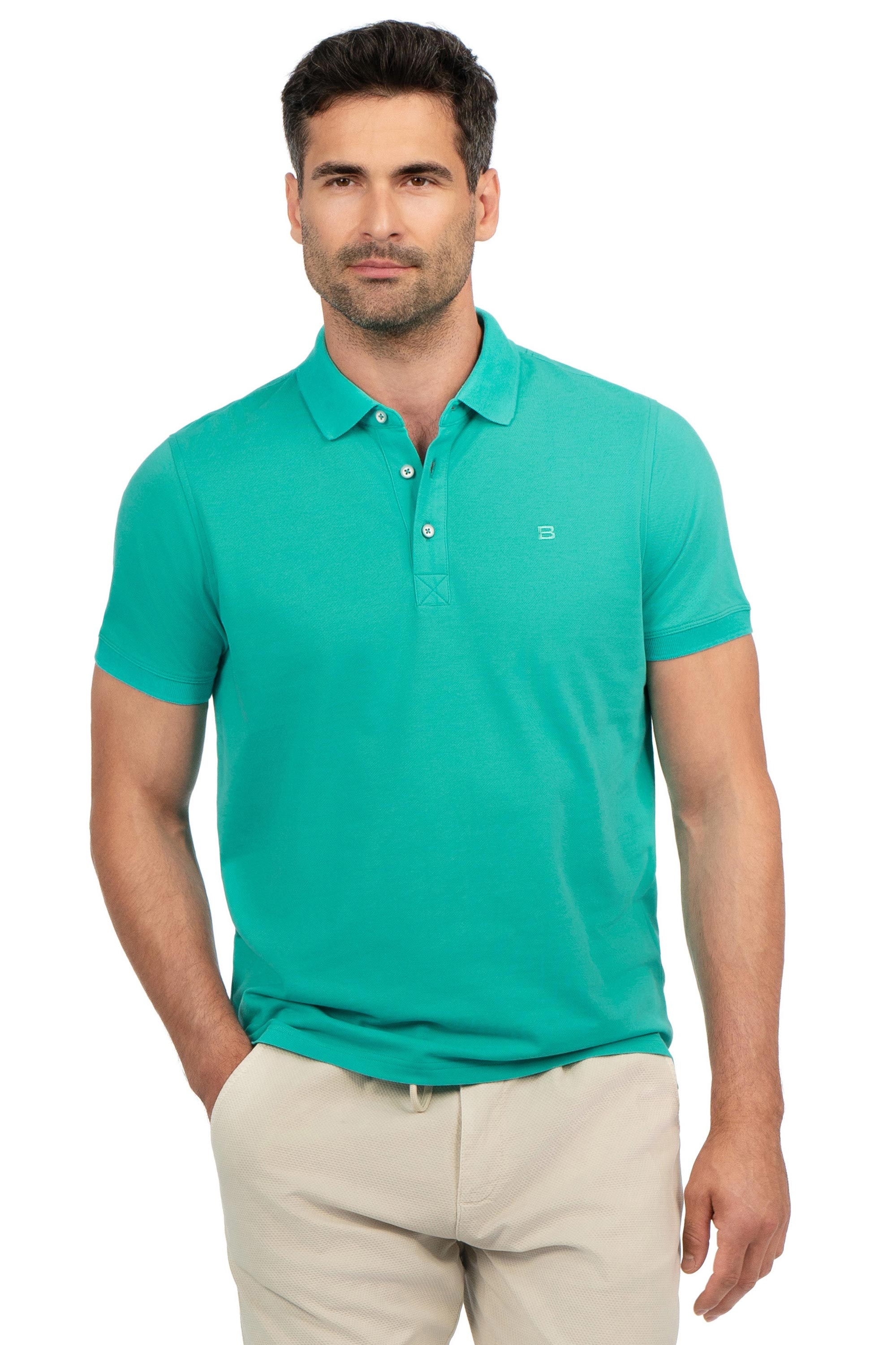 Tricou polo slim albastru uni