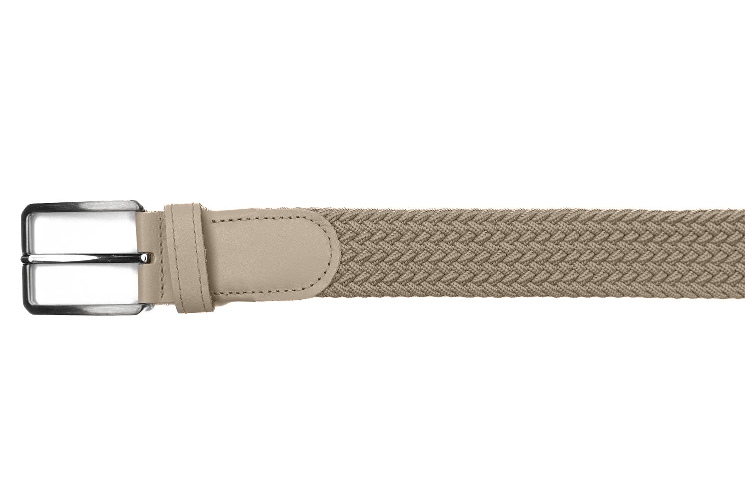 Curea bej piele naturala si textil