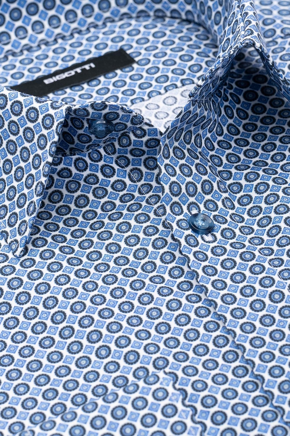 Camasa slim alba print geometric