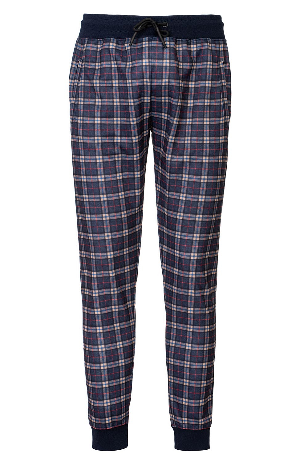 Pantaloni trening slim bleumarin print geometric