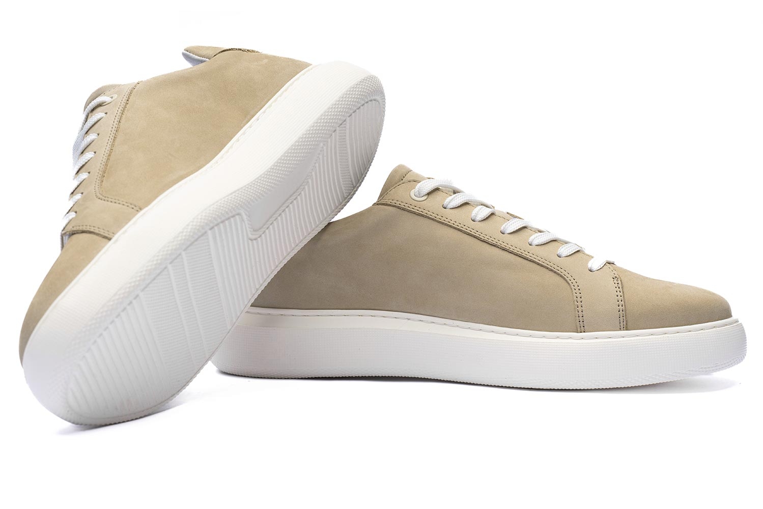 Sneakers bej piele naturala