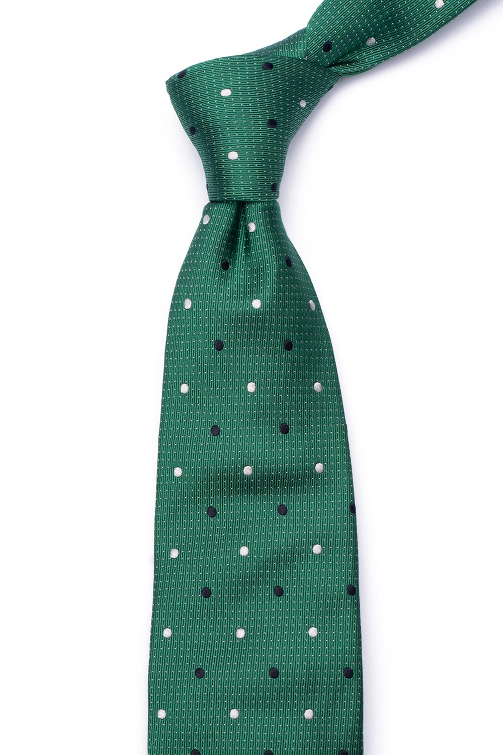 Cravata matase tesuta verde print geometric