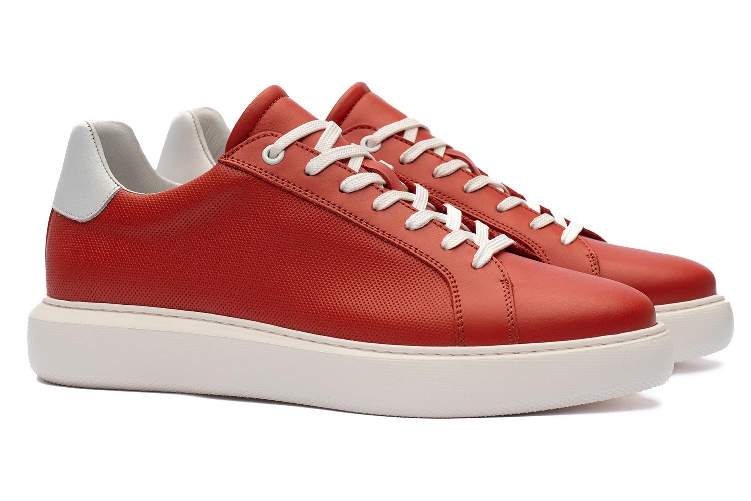 Sneakers orange piele naturala