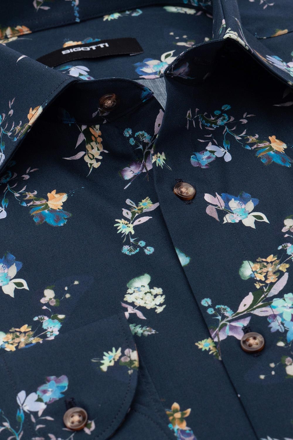 Camasa slim bleumarin print floral