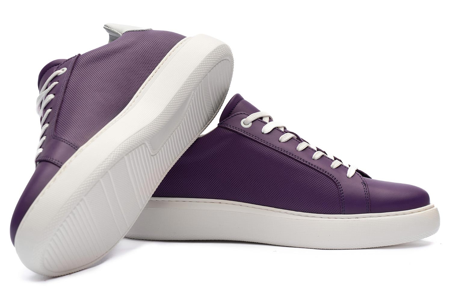 Sneakers mov piele naturala