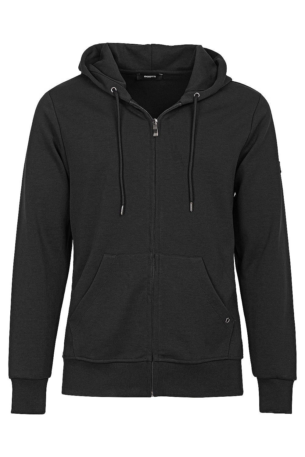 Hanorac slim negru cu gluga